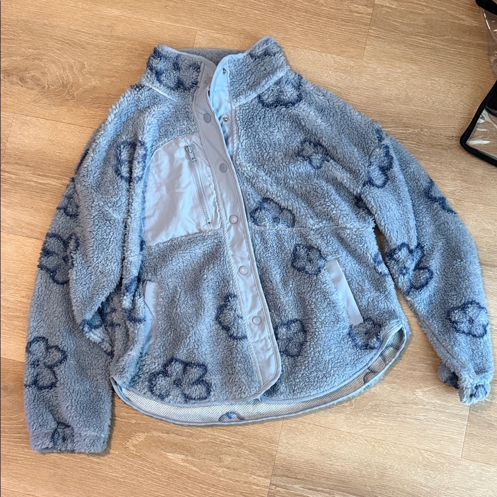 Hippie Rose Blue Fleece Jacket